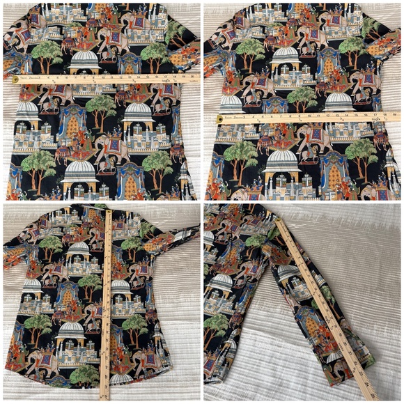 J MCLAUGHLIN LOIS SHIRT POPLIN PALACE STRETCH COTTON ELEPHANT ASIAN MOTIF S - Picture 11 of 11